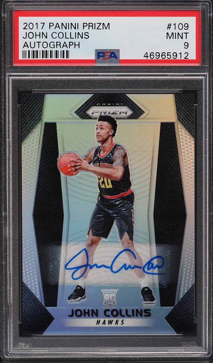 2017 Panini Prizm Silver Prizms John Collins ROOKIE AUTO #109 PSA 9 MINT