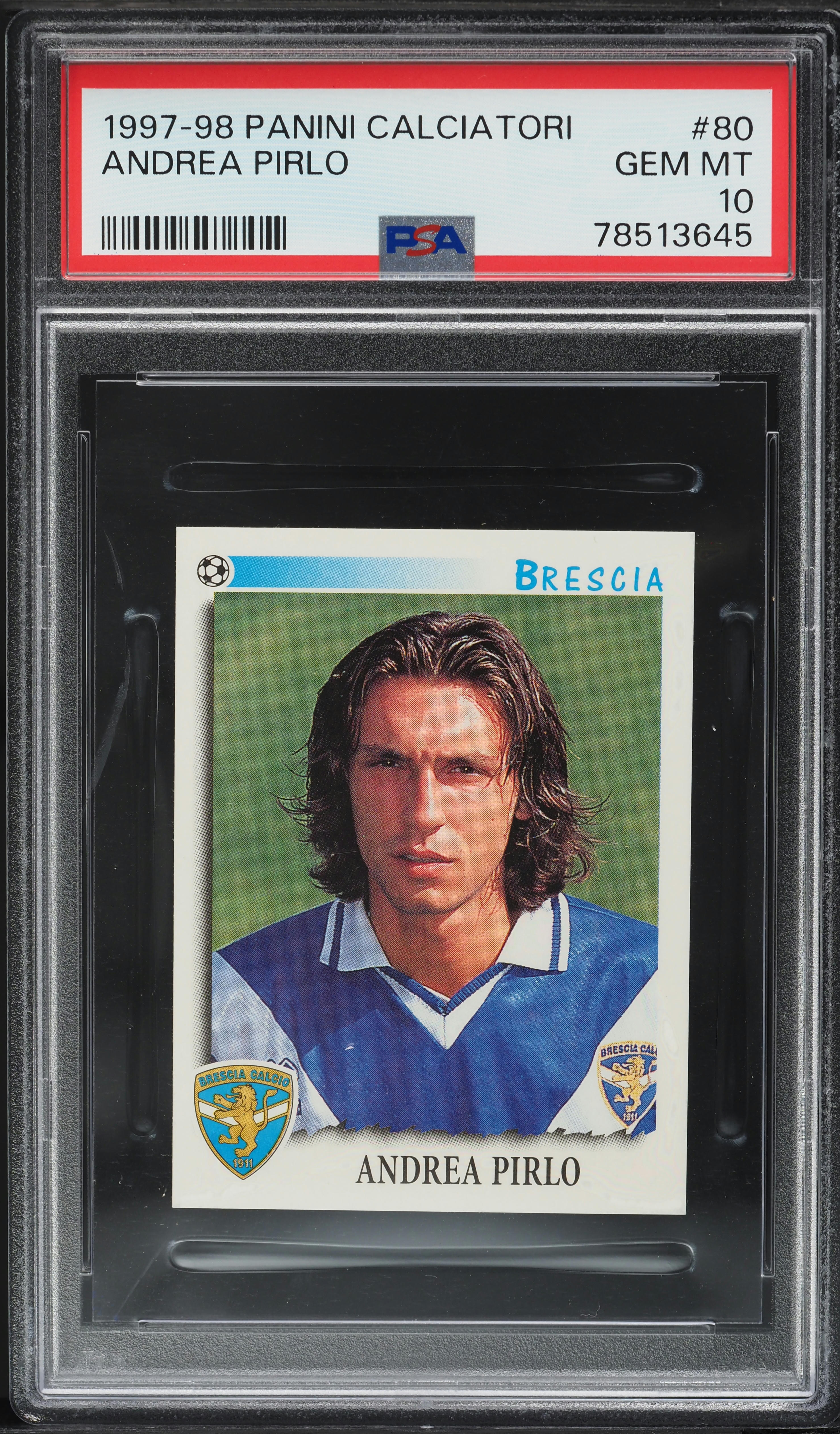 1997 Panini Calciatori Stickers Andrea Pirlo ROOKIE #80 PSA 10 GEM MINT