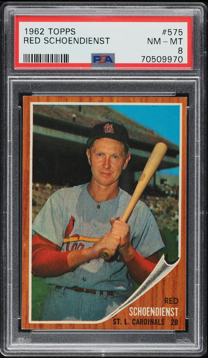 1962 Topps Red Schoendienst #575 PSA 8 NM-MT