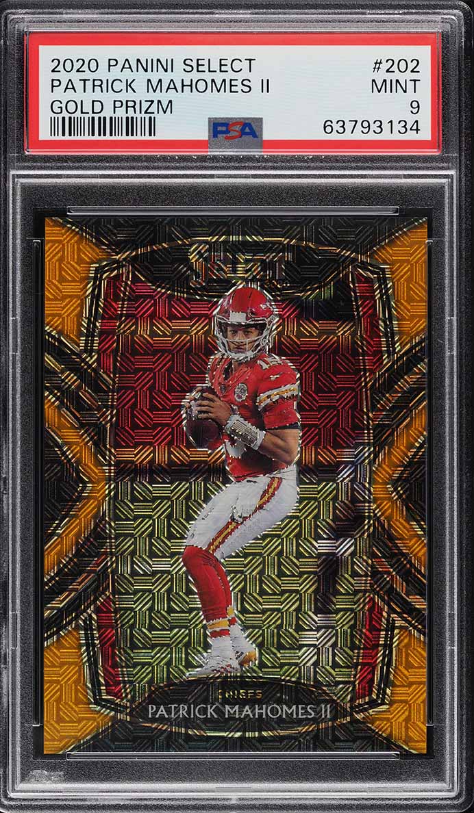 2020 Select Gold Prizm Patrick Mahomes II /10 #202 PSA 9 MINT