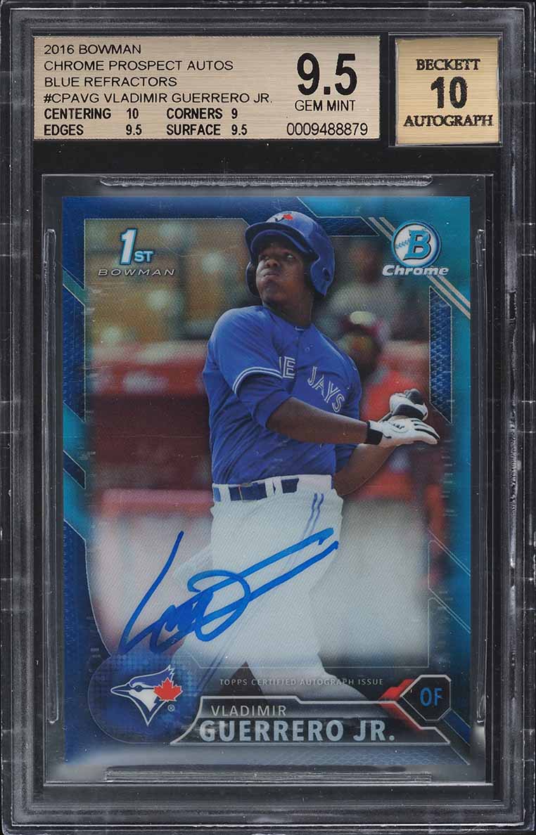 2016 Bowman Chrome Blue Refractor Vladimir Guerrero Jr. ROOKIE AUTO /150 BGS 9.5