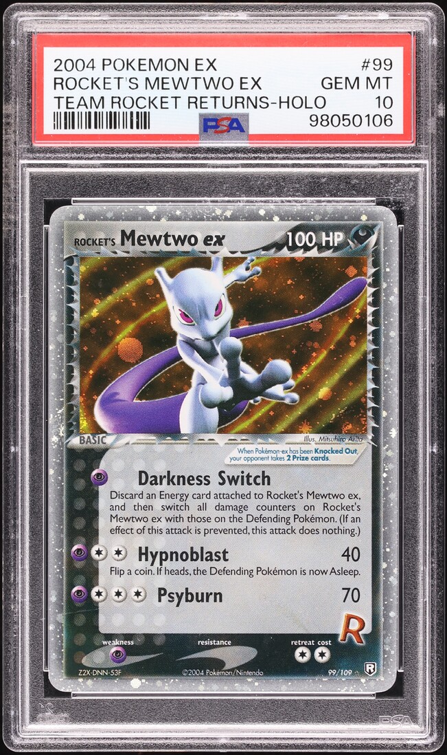 2004 Pokemon EX Team Rocket Returns Holo Rocket's Mewtwo ex #99 PSA 10 GEM MINT