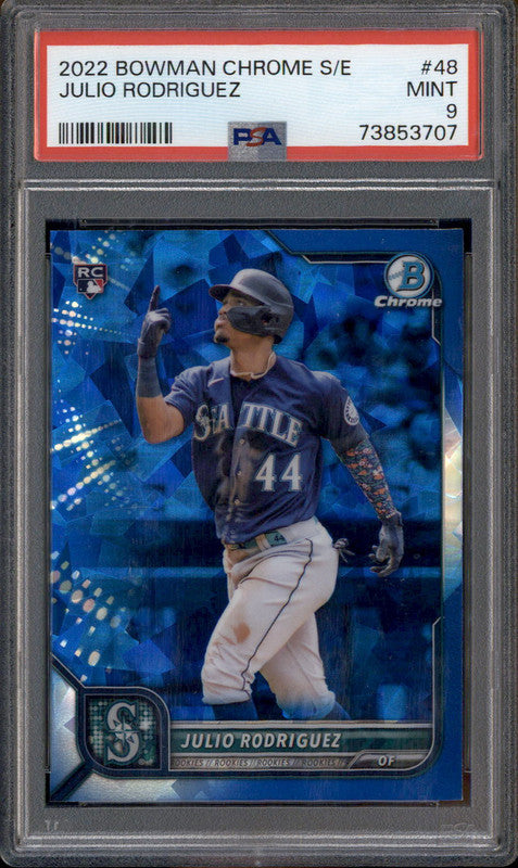 2022 Bowman Chrome Sapphire Edition #48 Julio Rodriguez RC Rookie PSA 9