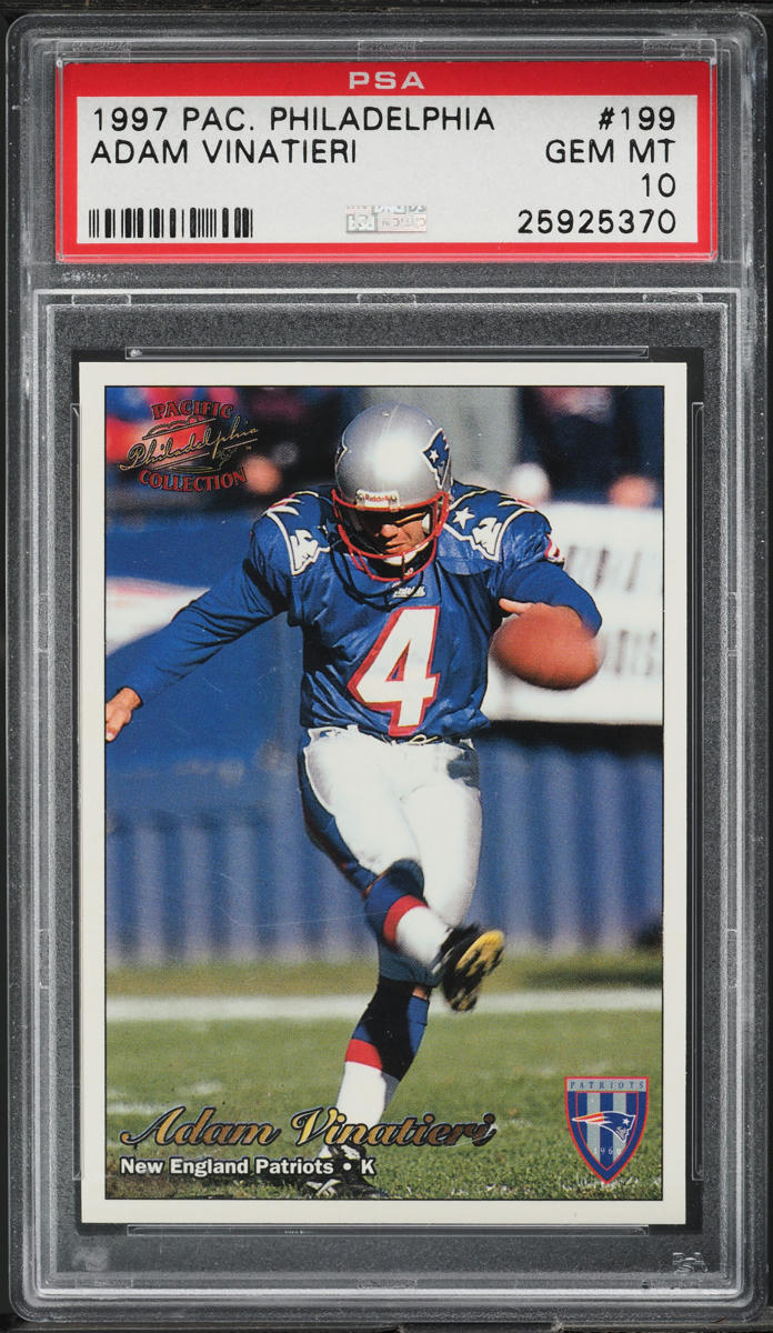 1997 Pacific Philadelphia Adam Vinatieri ROOKIE #199 PSA 10 GEM MINT