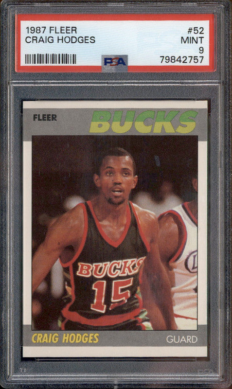 1987 Fleer #52 Craig Hodges PSA 9