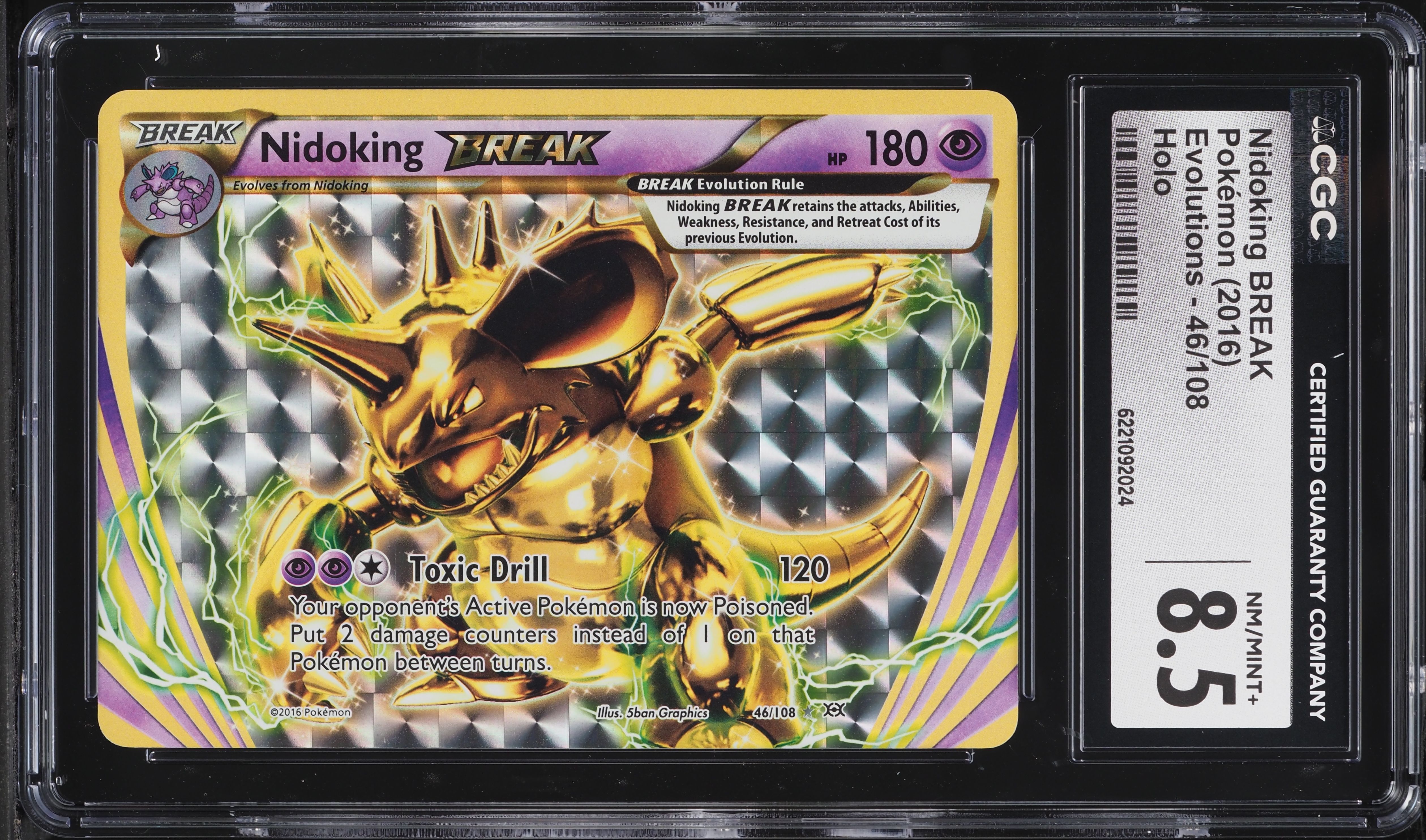 2016 Pokemon XY Evolutions Nidoking BREAK #46 CGC 8.5 NM-MT+