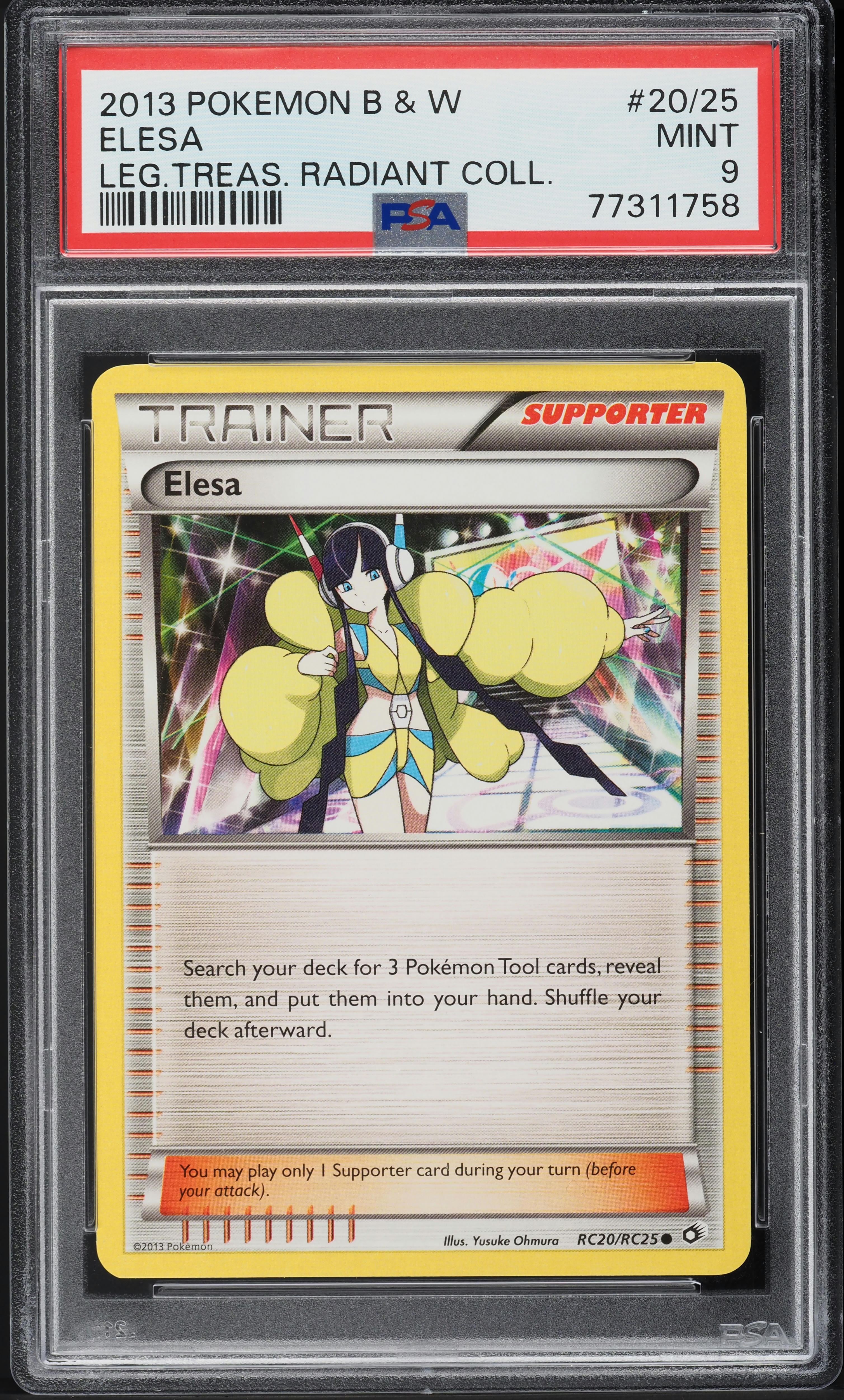 2013 Pokemon BW Legendary Treasures Radiant Collection Elesa #20 PSA 9 MINT