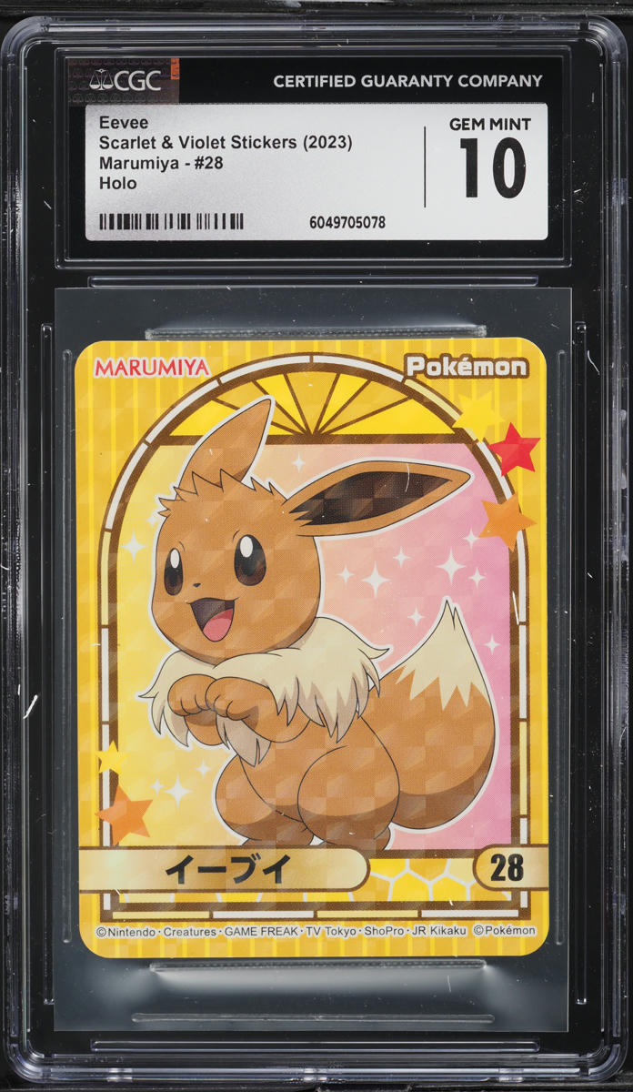2023 Pokemon Japanese SV Stickers Marumiya Holo Eevee #28 CGC 10 GEM MINT