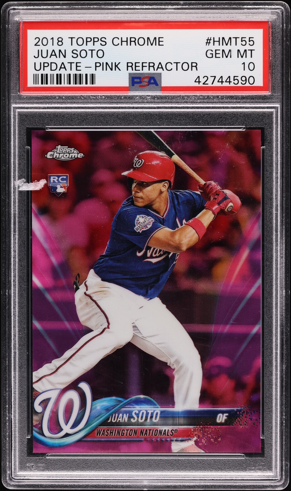 2018 Topps Chrome Update Pink Refractor Juan Soto ROOKIE #HMT55 PSA 10 GEM MINT