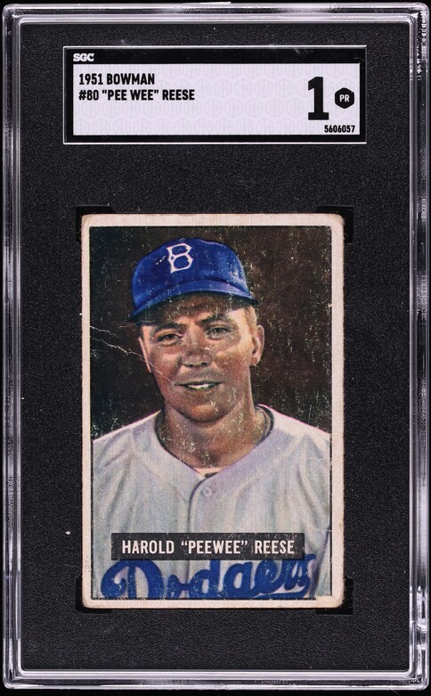 1951 Bowman Pee Wee Reese #80 SGC 1 PR