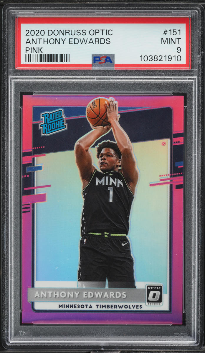 2020 Donruss Optic Pink Anthony Edwards ROOKIE /25 #151 PSA 9 MINT