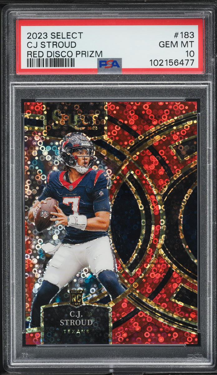 2023 Panini Select Red Disco Prizm CJ Stroud ROOKIE /49 #183 PSA 10 GEM MINT