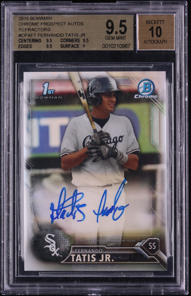 2016 Bowman Chrome Refractor Fernando Tatis Jr. PROSPECT AUTO /499 BGS 9.5 GEM