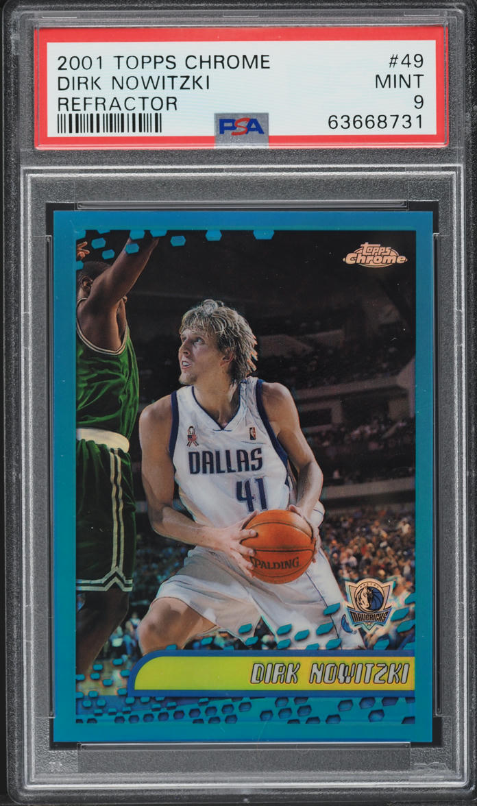 2001 Topps Chrome Refractor Dirk Nowitzki #49 PSA 9 MINT
