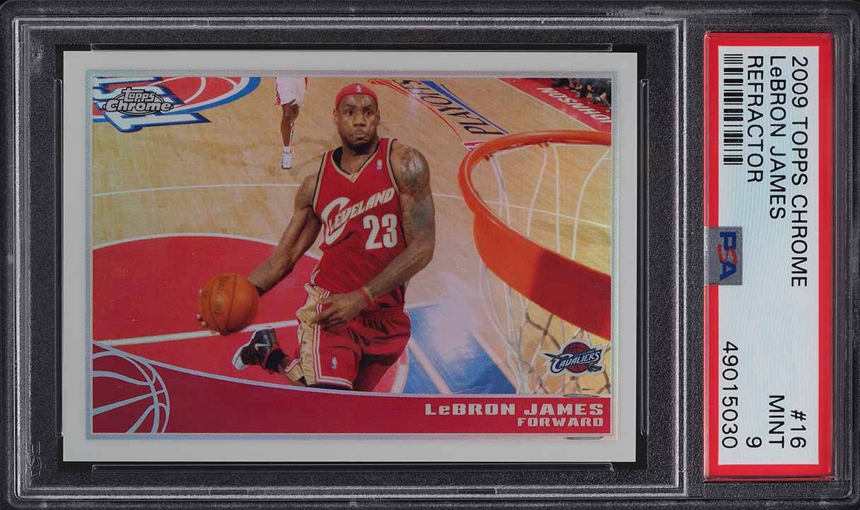 2009 Topps Chrome Refractor LeBron James /500 #16 PSA 9 MINT