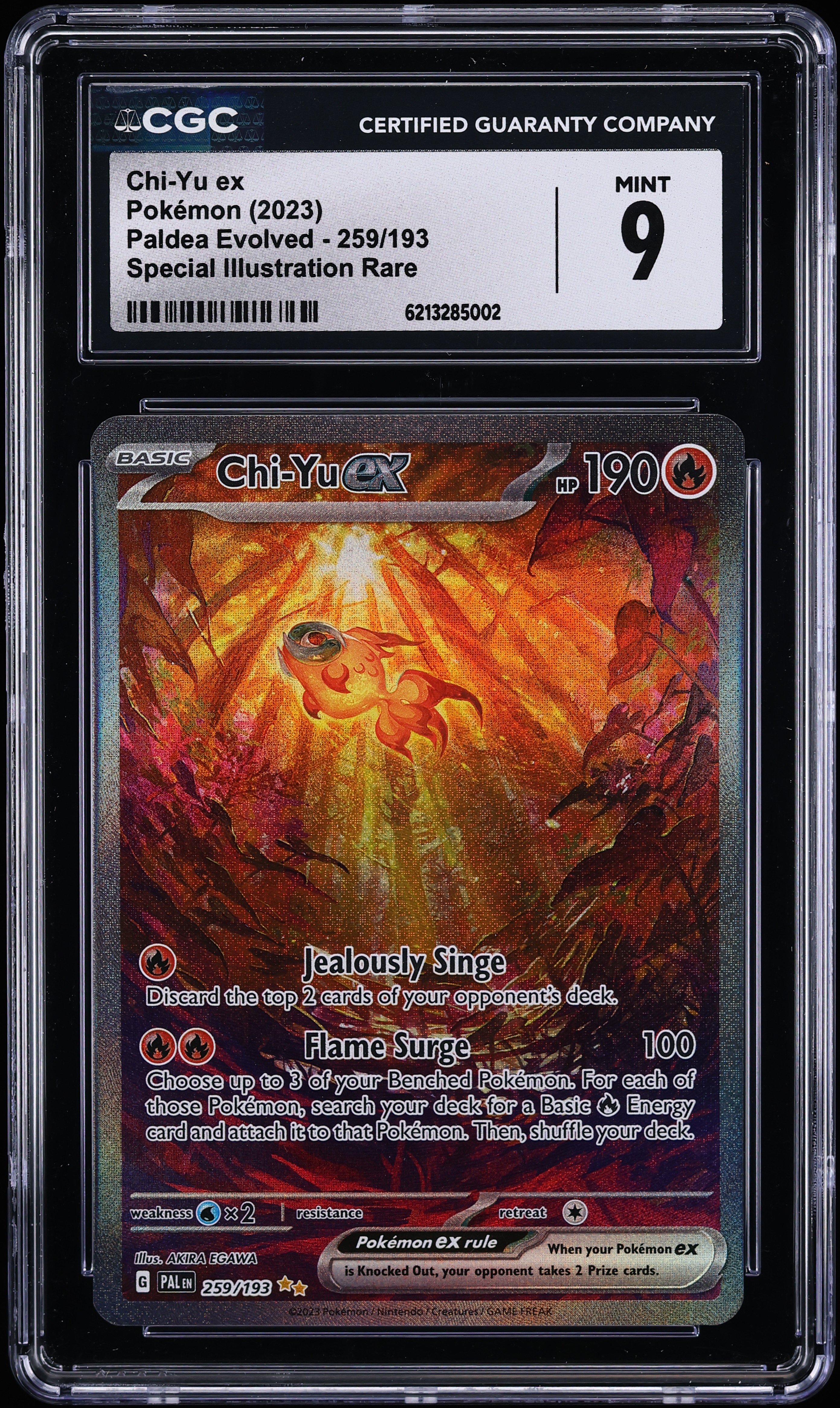 2023 Pokemon Scarlet & Violet Paldea Evolved SIR Chi-Yu Ex #259 CGC 9 MINT