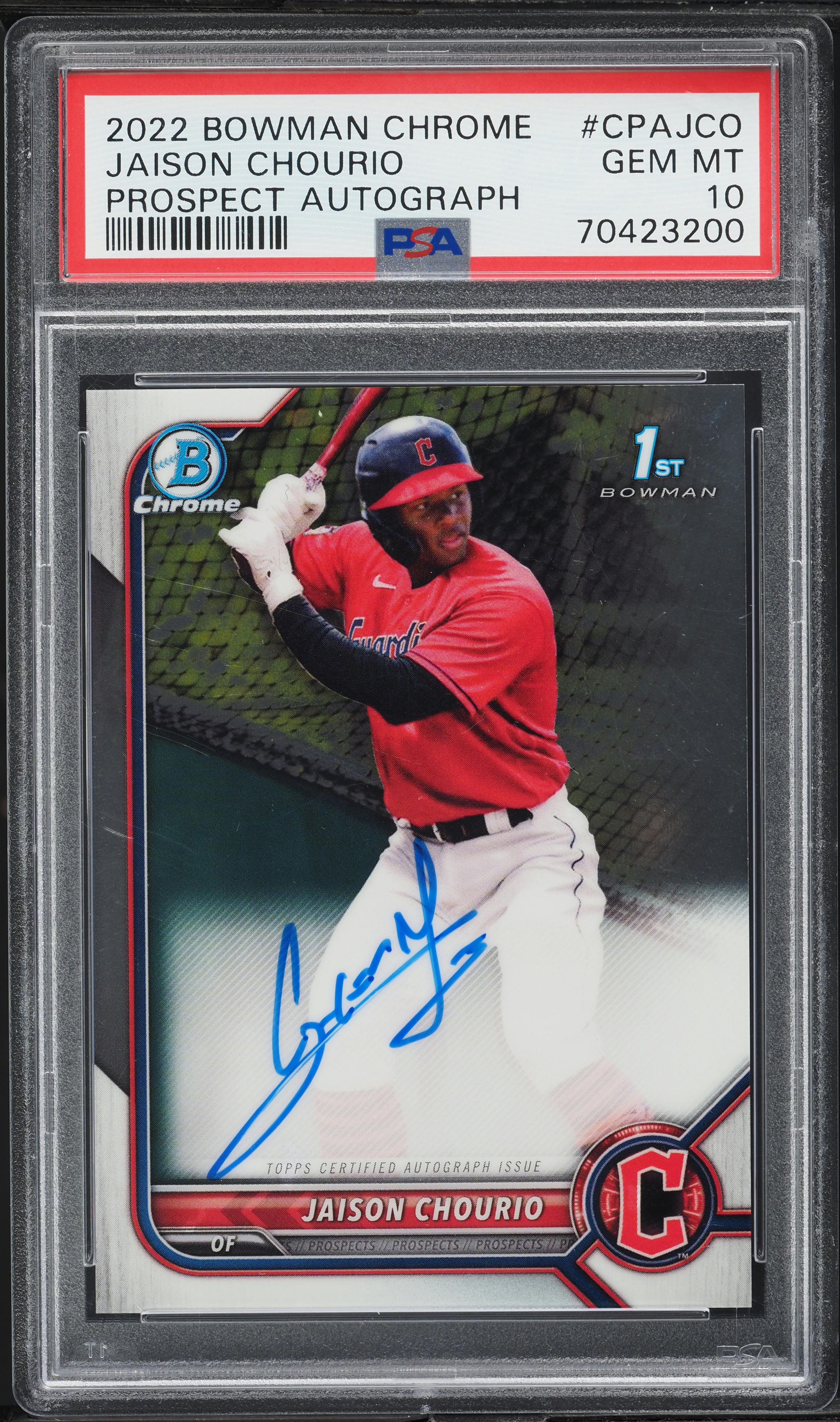 2022 Bowman Chrome Jaison Chourio PROSPECT AUTO #CPA-JCO PSA 10 GEM MINT