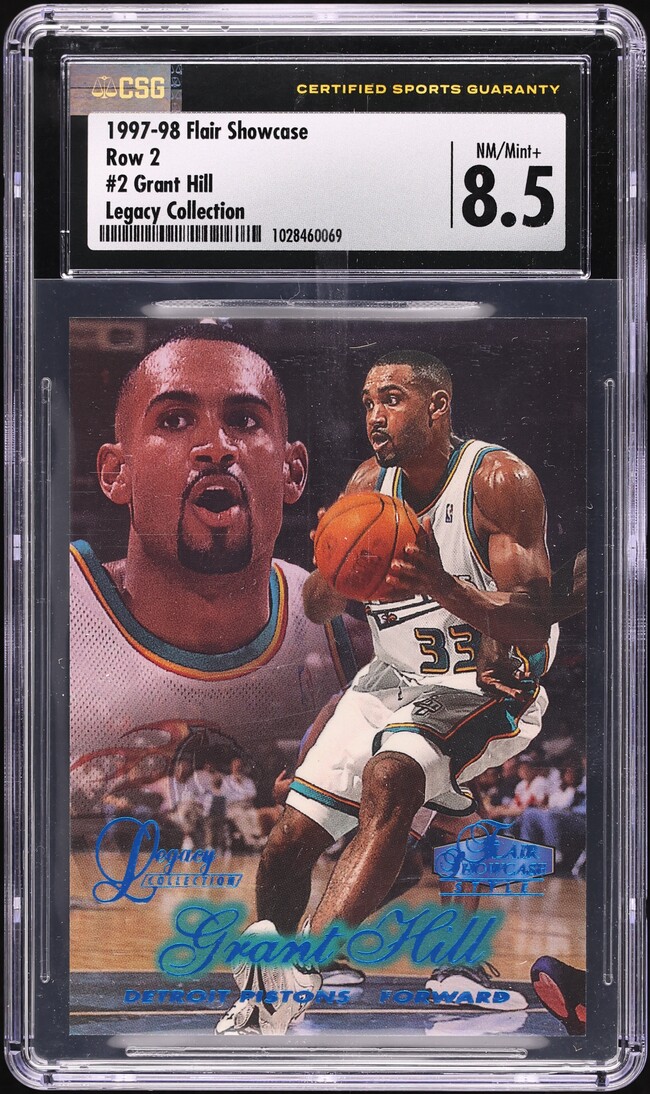 1997 Flair Showcase Legacy Collection Row 2 Grant Hill /100 #2 CSG 8.5 NM-MT+