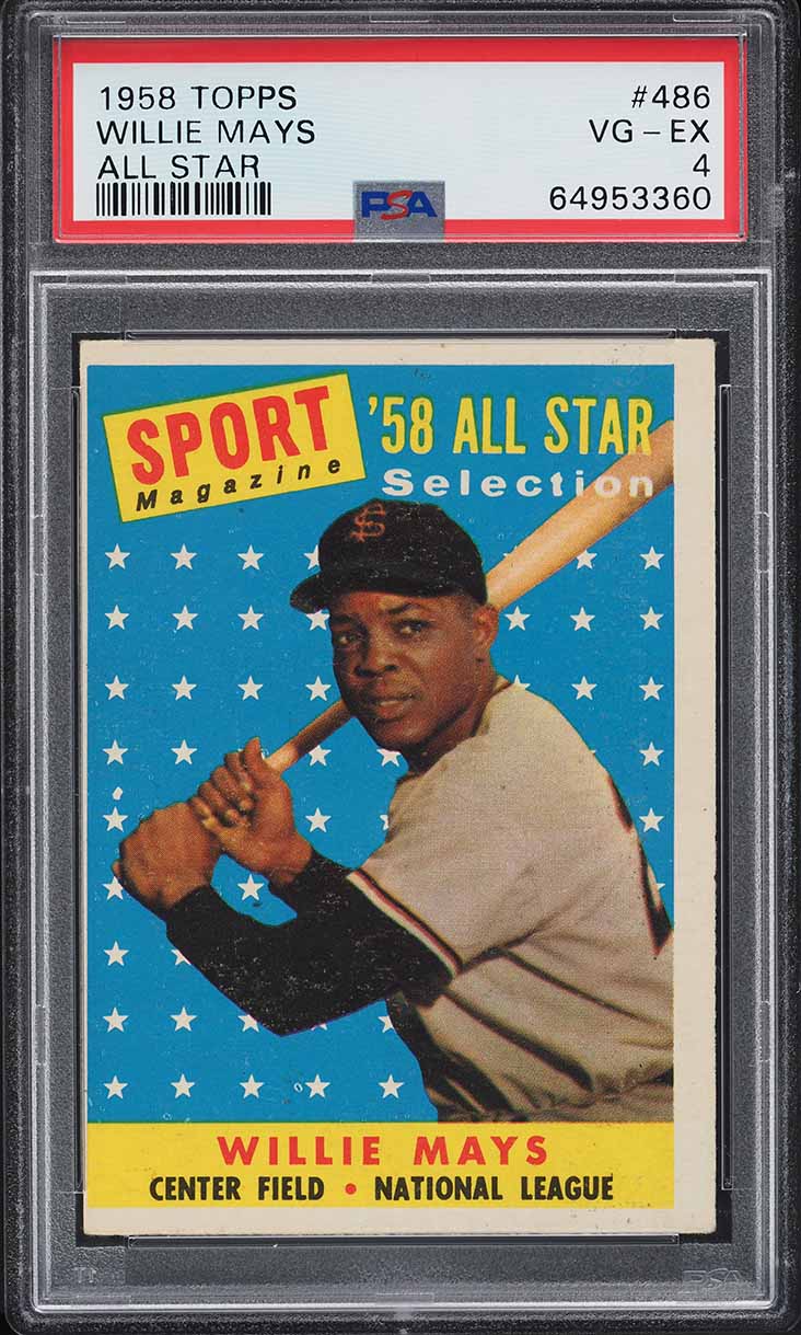 1958 Topps Willie Mays ALL-STAR #486 PSA 4 VGEX