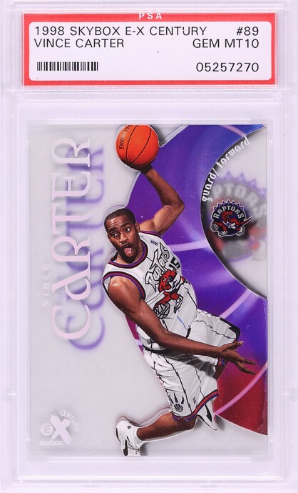 Vince Carter 1998 Skybox E-X Century #10 Base Price Guide - Sports