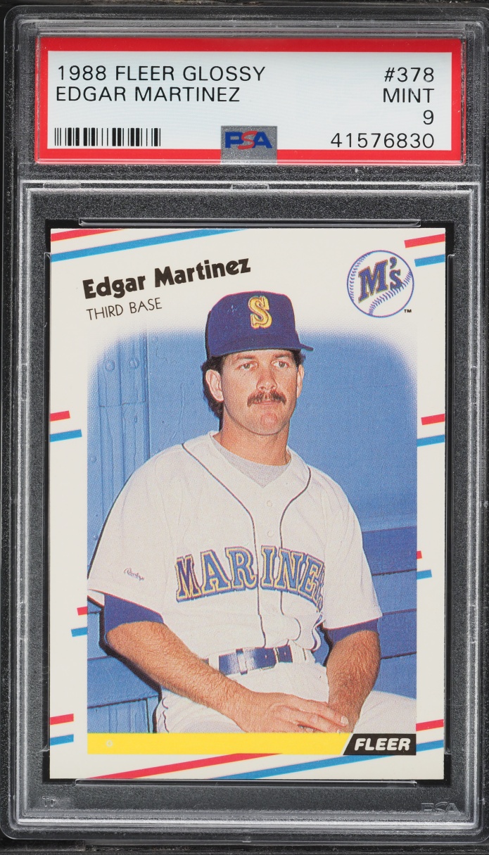 1988 Fleer Glossy Edgar Martinez ROOKIE #378 PSA 9 MINT