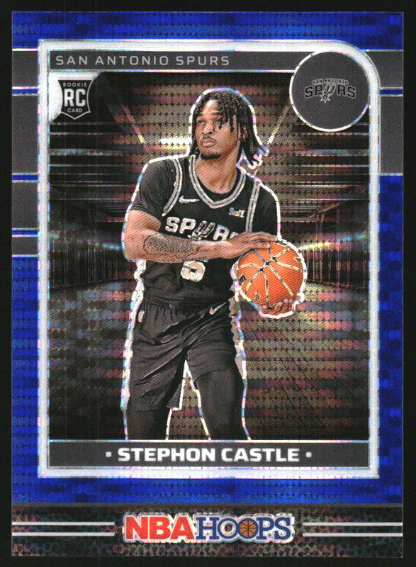 2024-25 Panini Hoops Pulsar Blue Prizm Premium #234 Stephon Castle RC /99