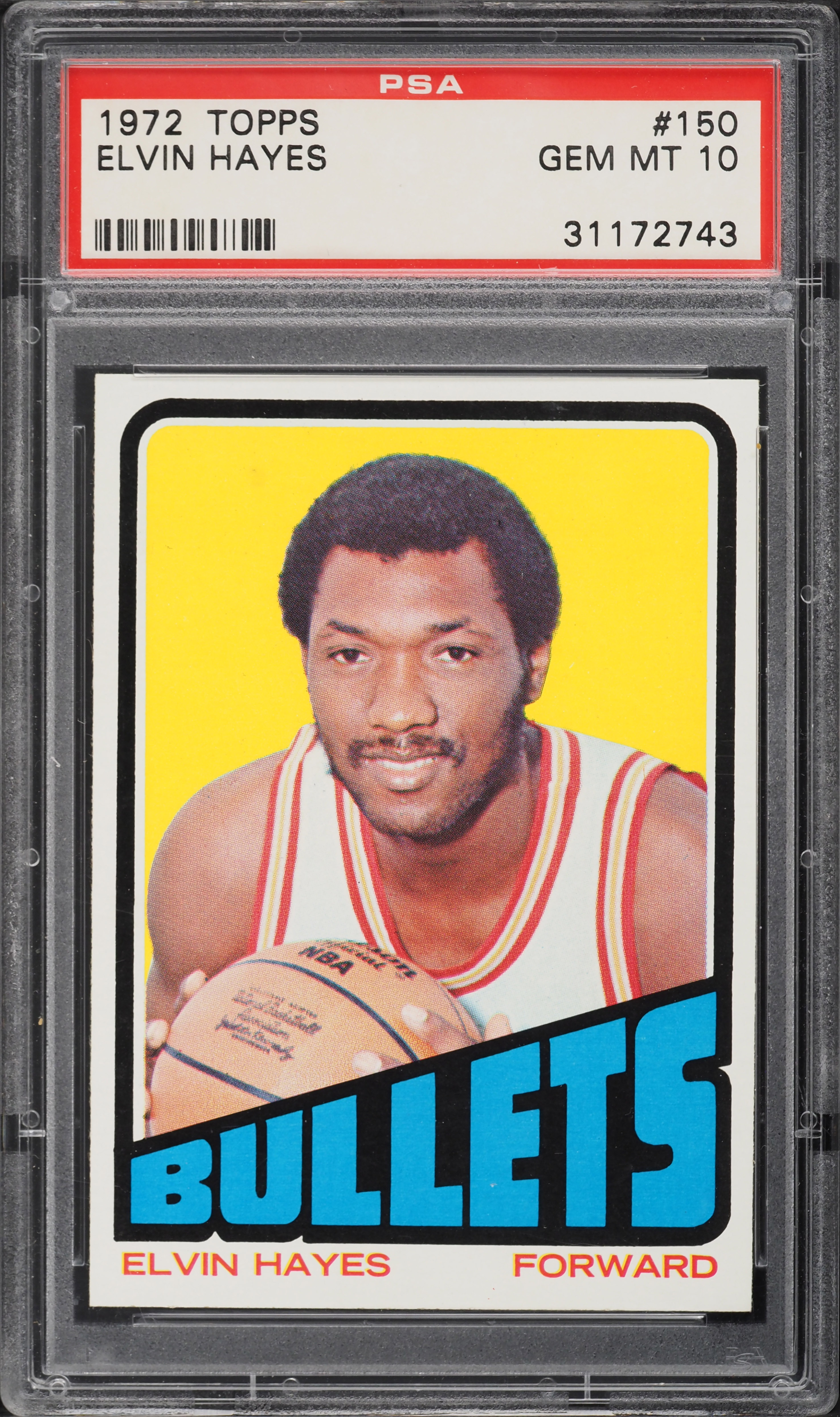 1972 Topps Basketball Elvin Hayes #150 PSA 10 GEM MINT