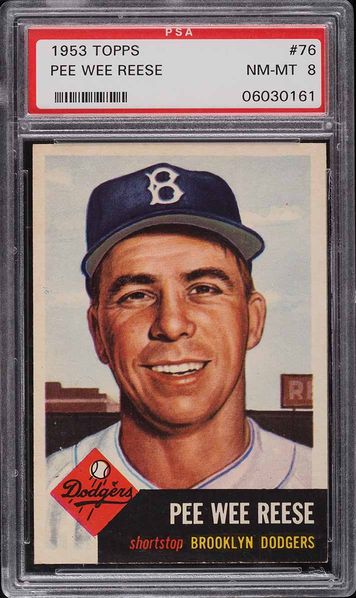 1953 Topps Pee Wee Reese SHORT PRINT #76 PSA 8 NM-MT