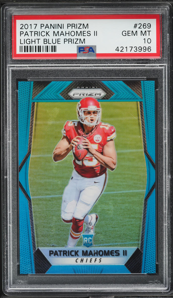 2017 Panini Prizm Light Blue Patrick Mahomes II ROOKIE /199 #269 PSA 10 GEM MINT