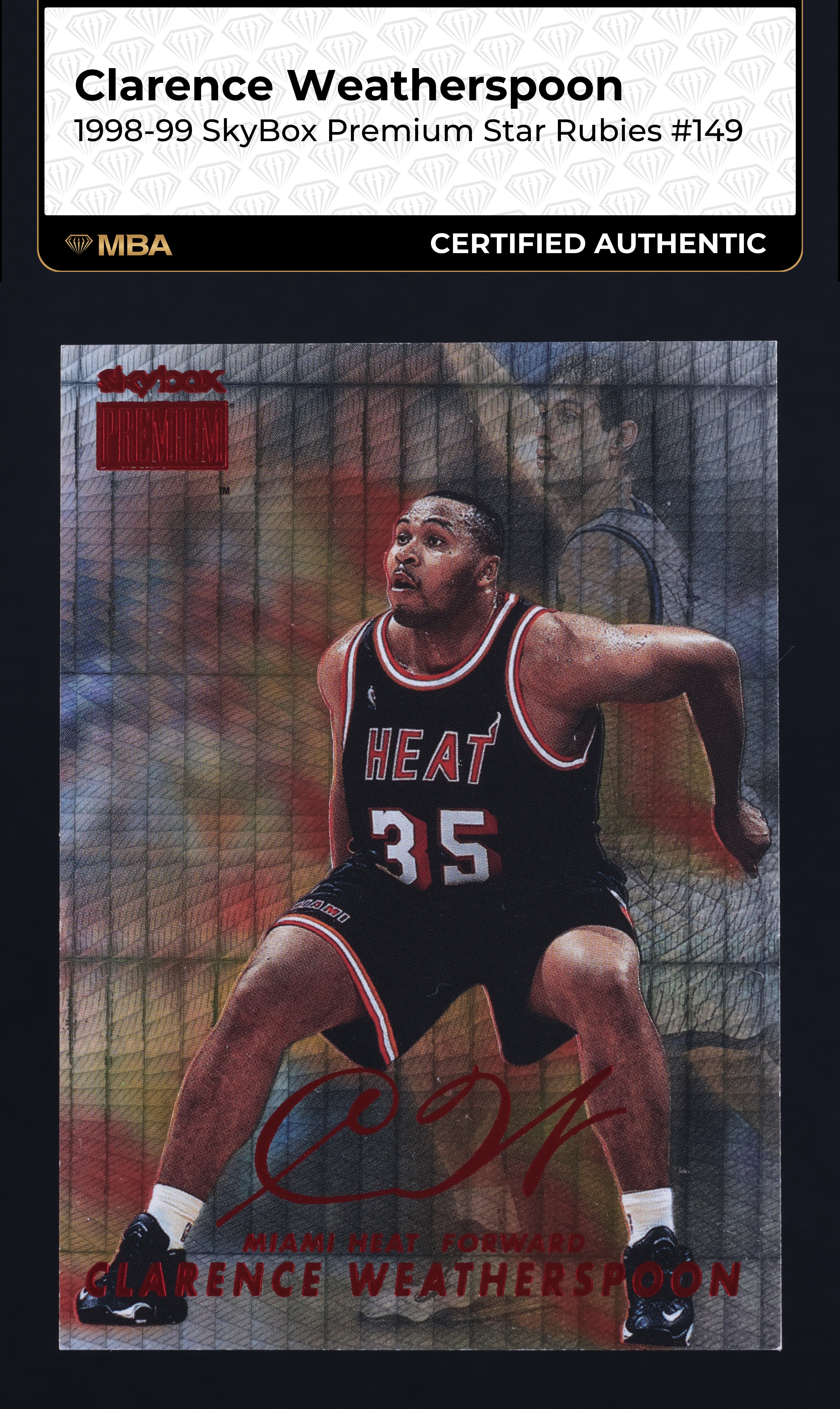 1998 Skybox Premium Star Rubies Clarence Weatherspoon /50 #149 MBA AUTH