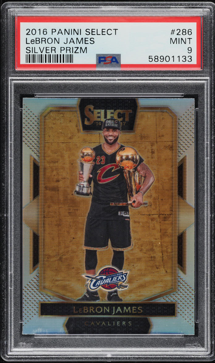 2016 Select Courtside Silver Prizm LeBron James #286 PSA 9 MINT