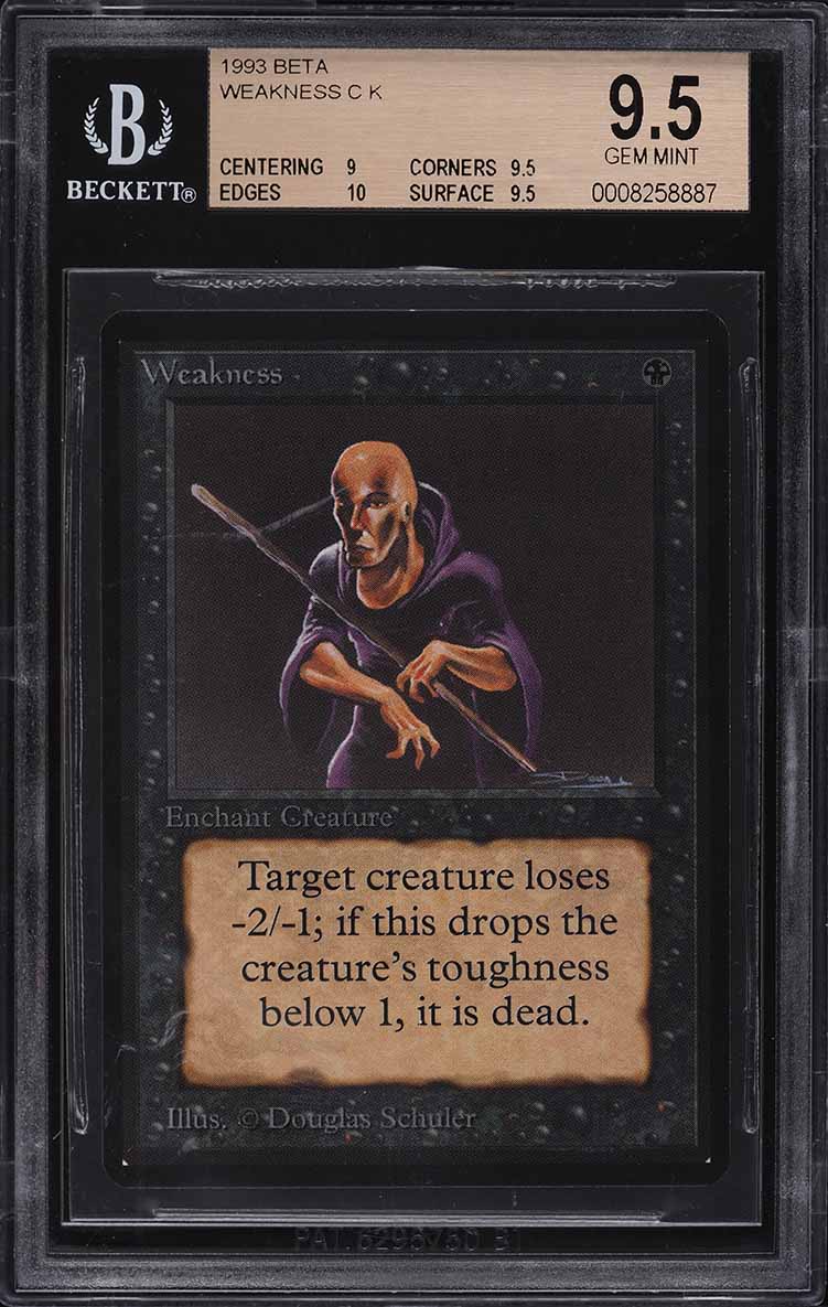 1993 Magic The Gathering MTG Beta Weakness C K BGS 9.5 GEM MINT