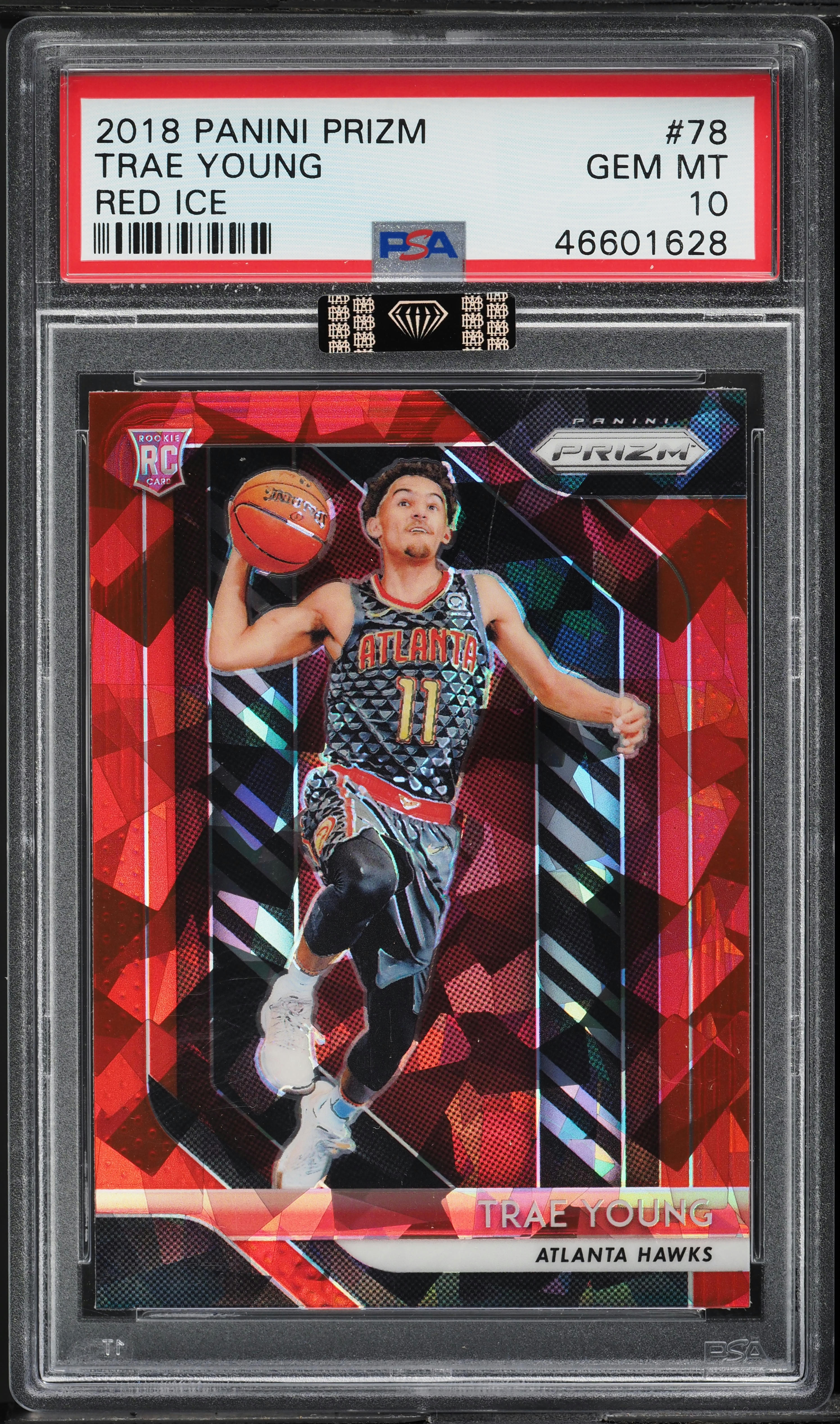 2018 Panini Prizm Red Ice Trae Young ROOKIE #78 MBA PSA 10 GEM MINT