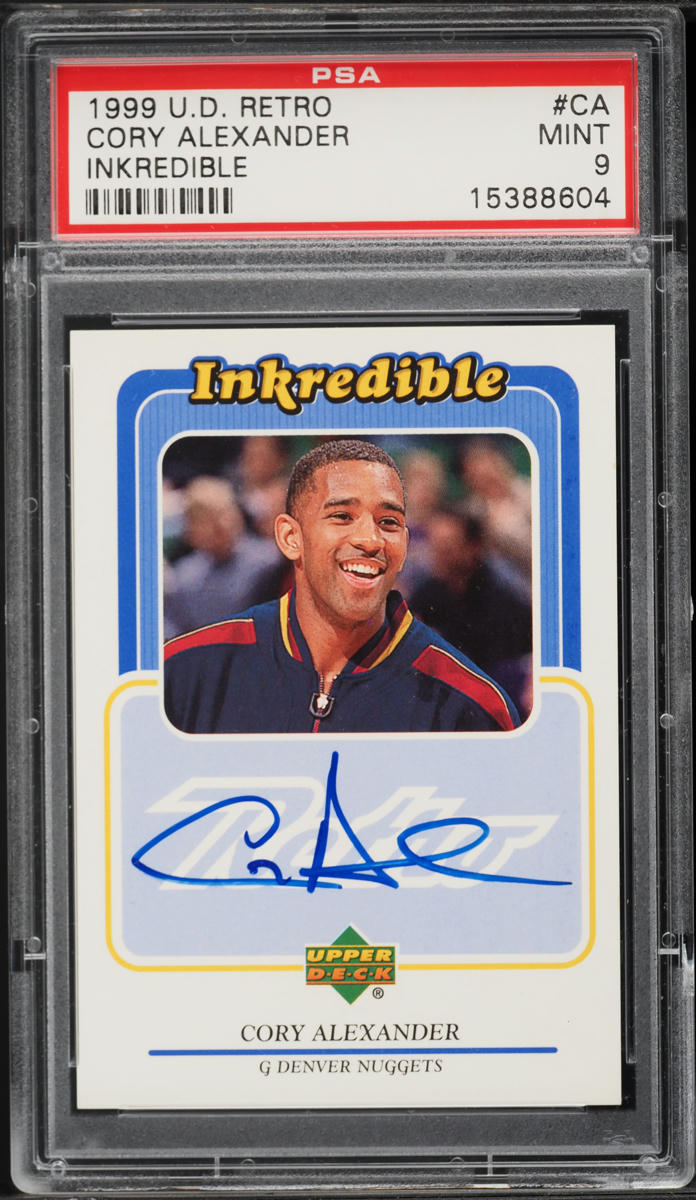 Cory Alexander #CA 1999-00 Upper Deck Retro Basketball Inkredible