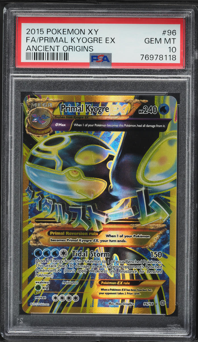 2015 Pokemon XY Ancient Origins Full Art Primal Kyogre EX #96 PSA 10 GEM MINT