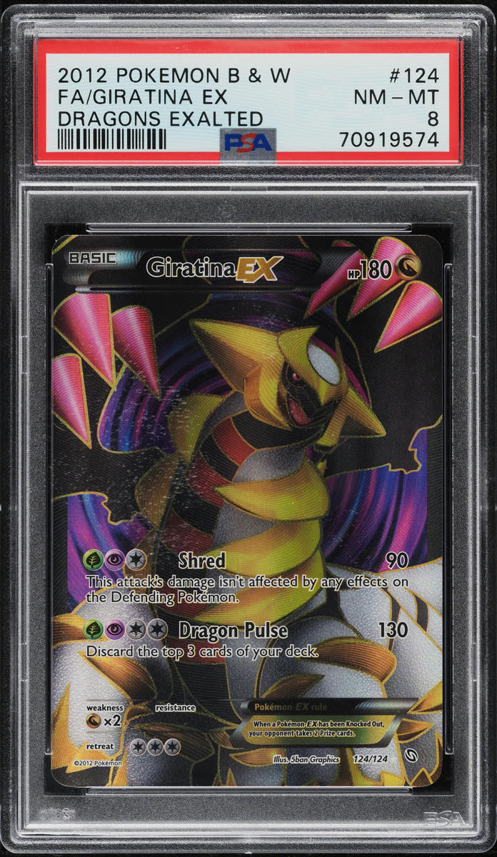2012 Pokemon Black & White Dragons Exalted Full Art Giratina EX #124 PSA 8 NM-MT