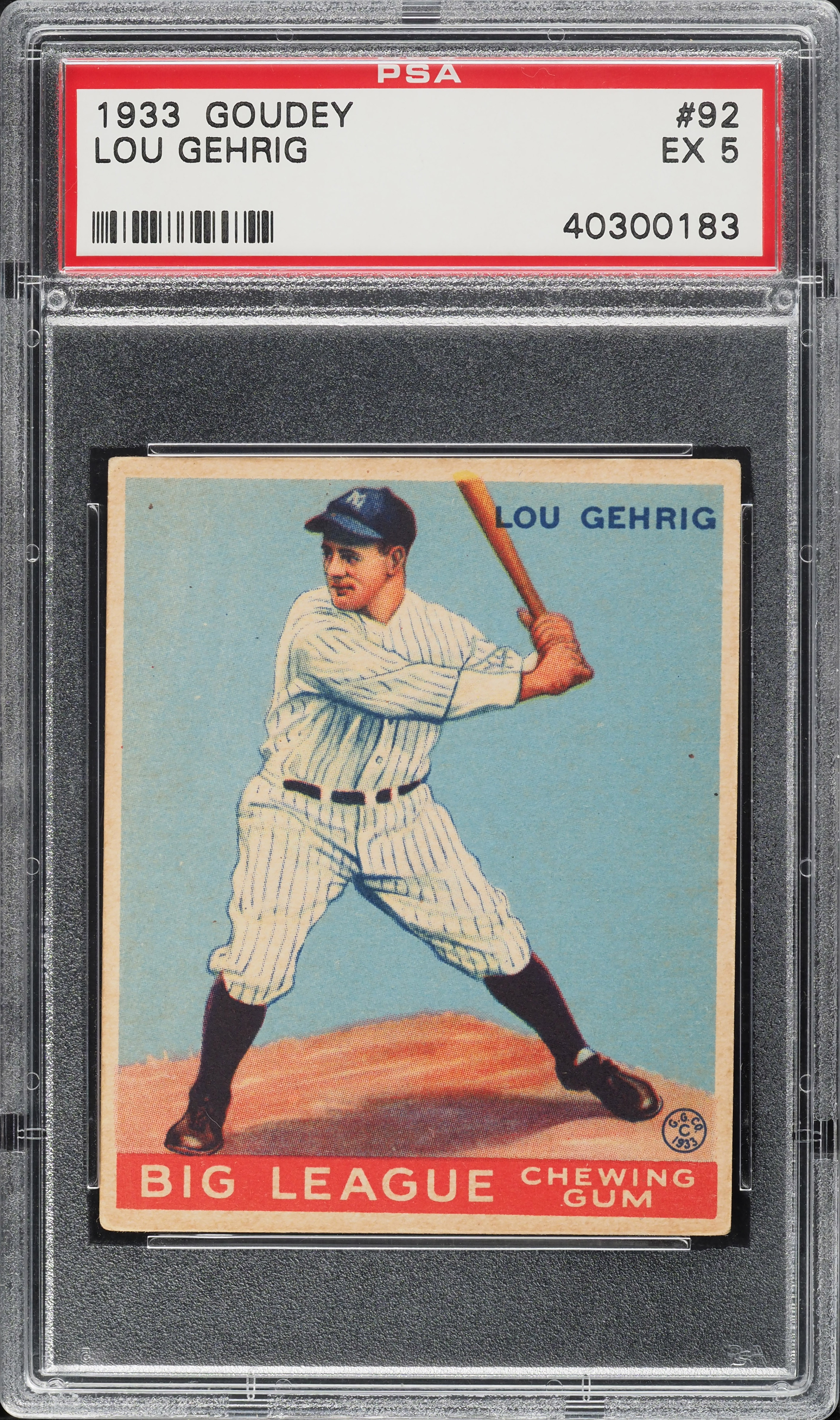 1933 Goudey Lou Gehrig #92 PSA 5 EX (PWCC-A)