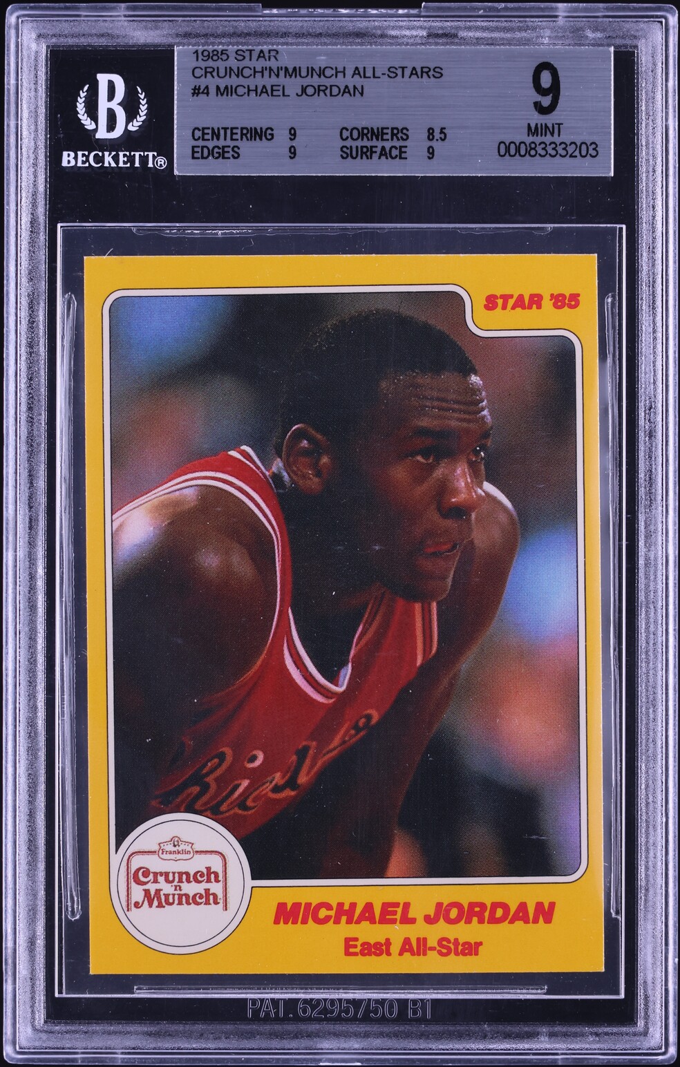 1985 Star Crunch 'N' Munch All-Stars Michael Jordan ROOKIE #4 BGS 9 MINT