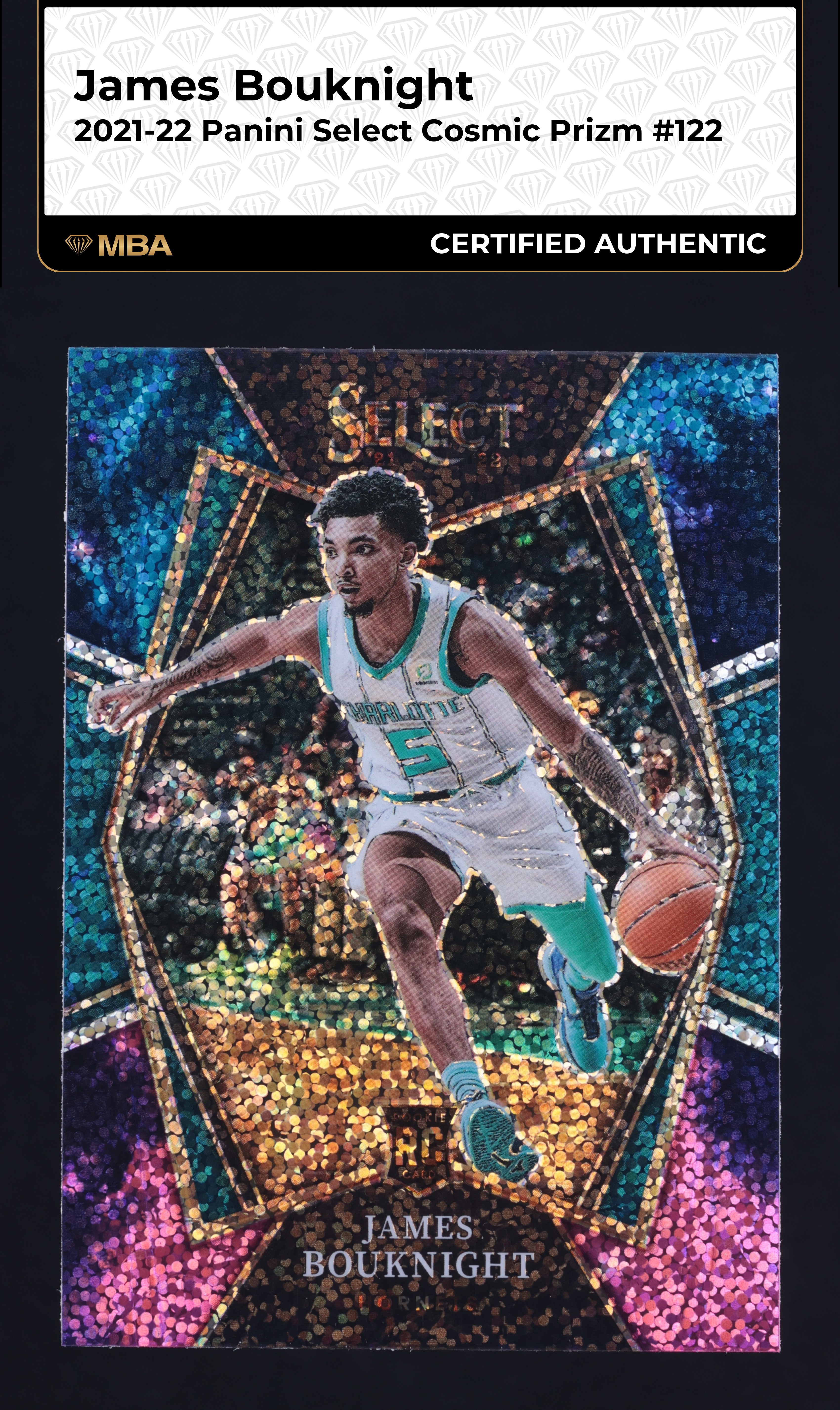 2021 Select Premier Level Cosmic Prizm James Bouknight ROOKIE #122 MBA AUTH