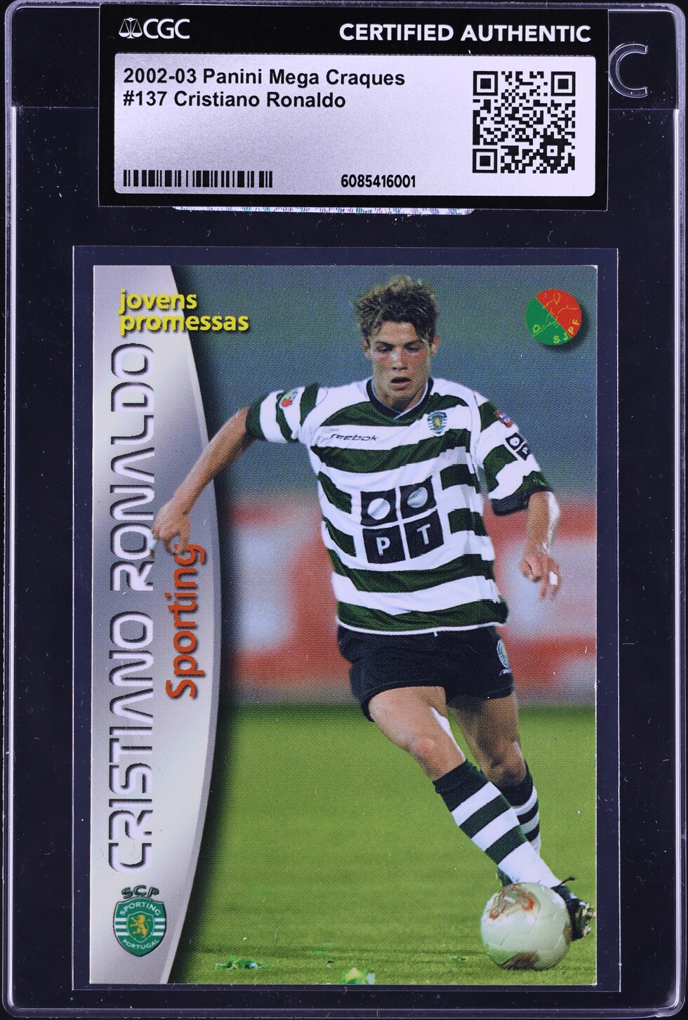 2002 Panini Mega Craques Cristiano Ronaldo ROOKIE #137 CGC AUTH