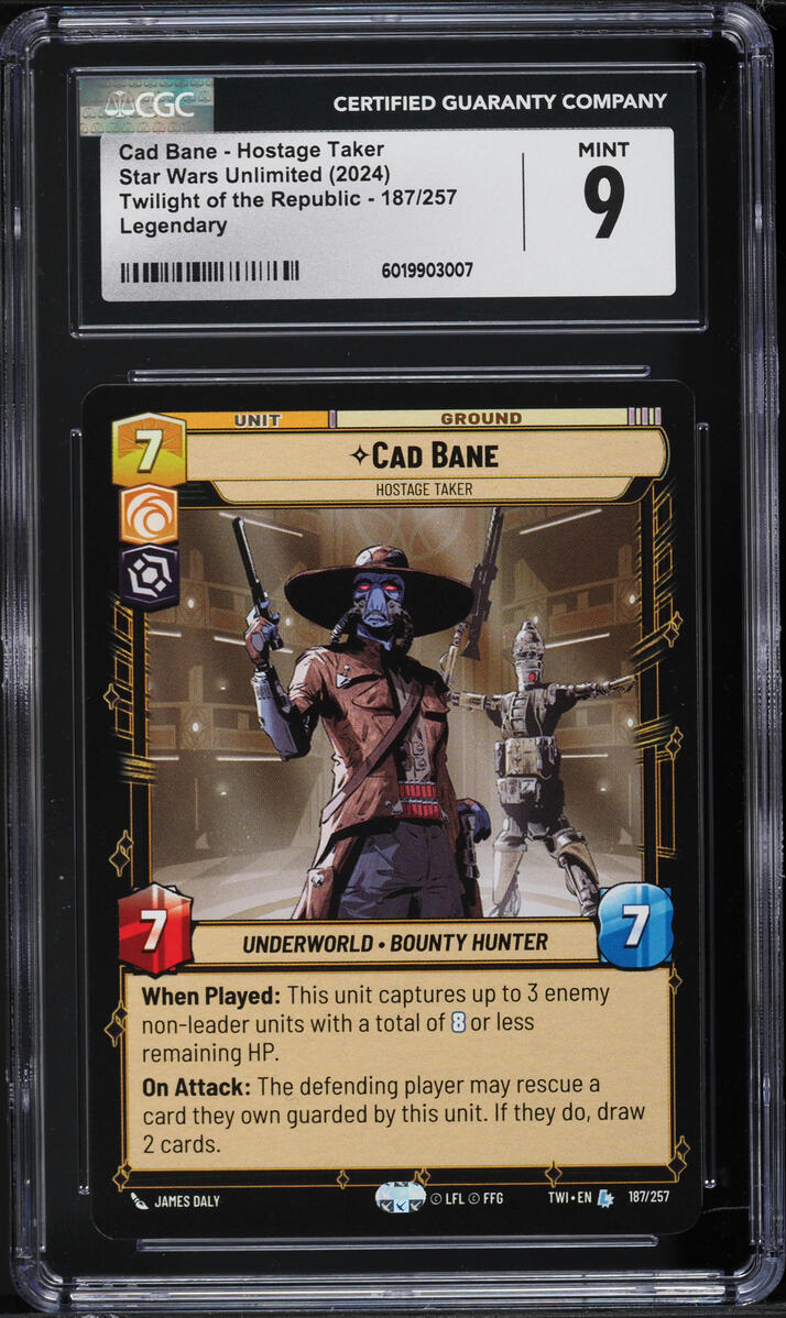 2024 Star Wars Unlimited Twilight of Republic Cad Bane Hostage Taker #187 CGC 9