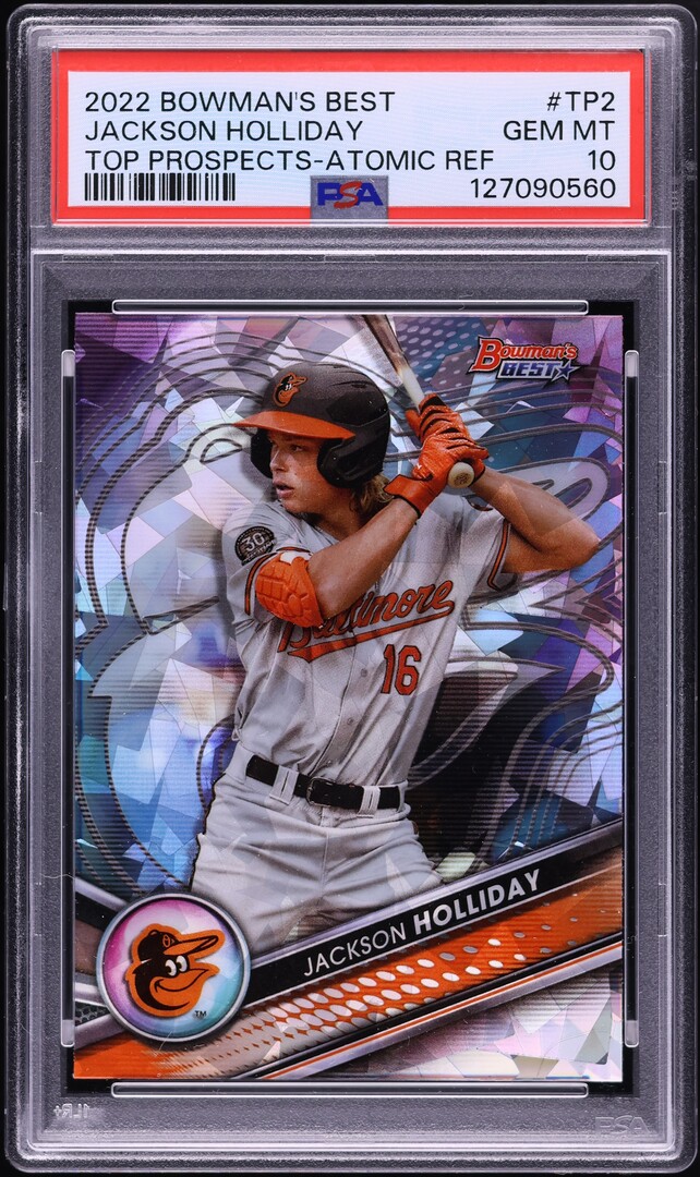 2022 Bowman's Best Atomic Refractor Jackson Holliday PROSPECT #TP-2 PSA 10 GEM MINT