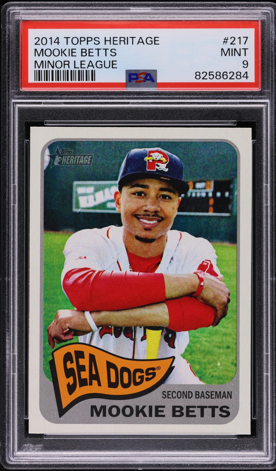 2014 Topps Heritage Minor League Mookie Betts ROOKIE #217 PSA 9 MINT