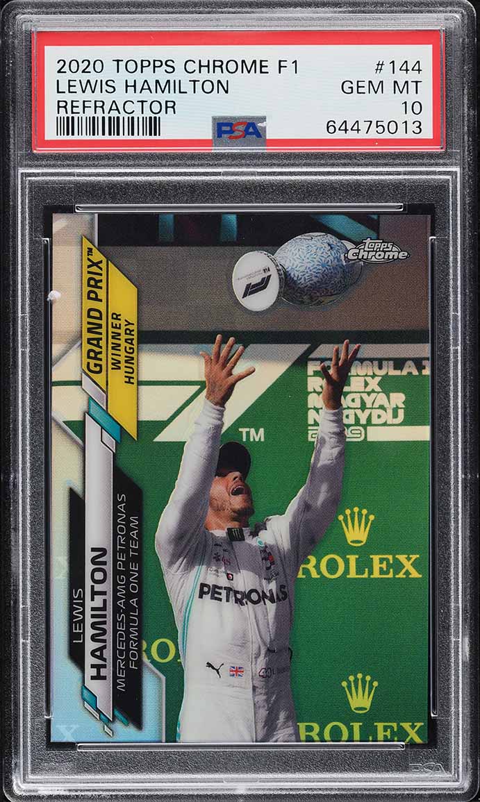 2020 Topps Chrome Formula 1 F1 Refractor Lewis Hamilton #144 PSA 10 GEM MINT