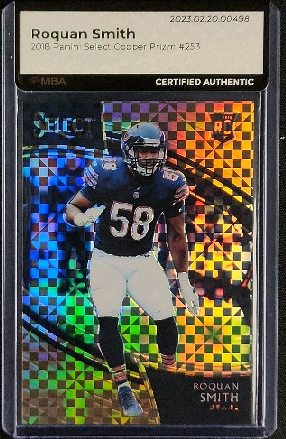2018 Select Field Level Copper Prizm Roquan Smith ROOKIE /75 #253 MBA AUTH