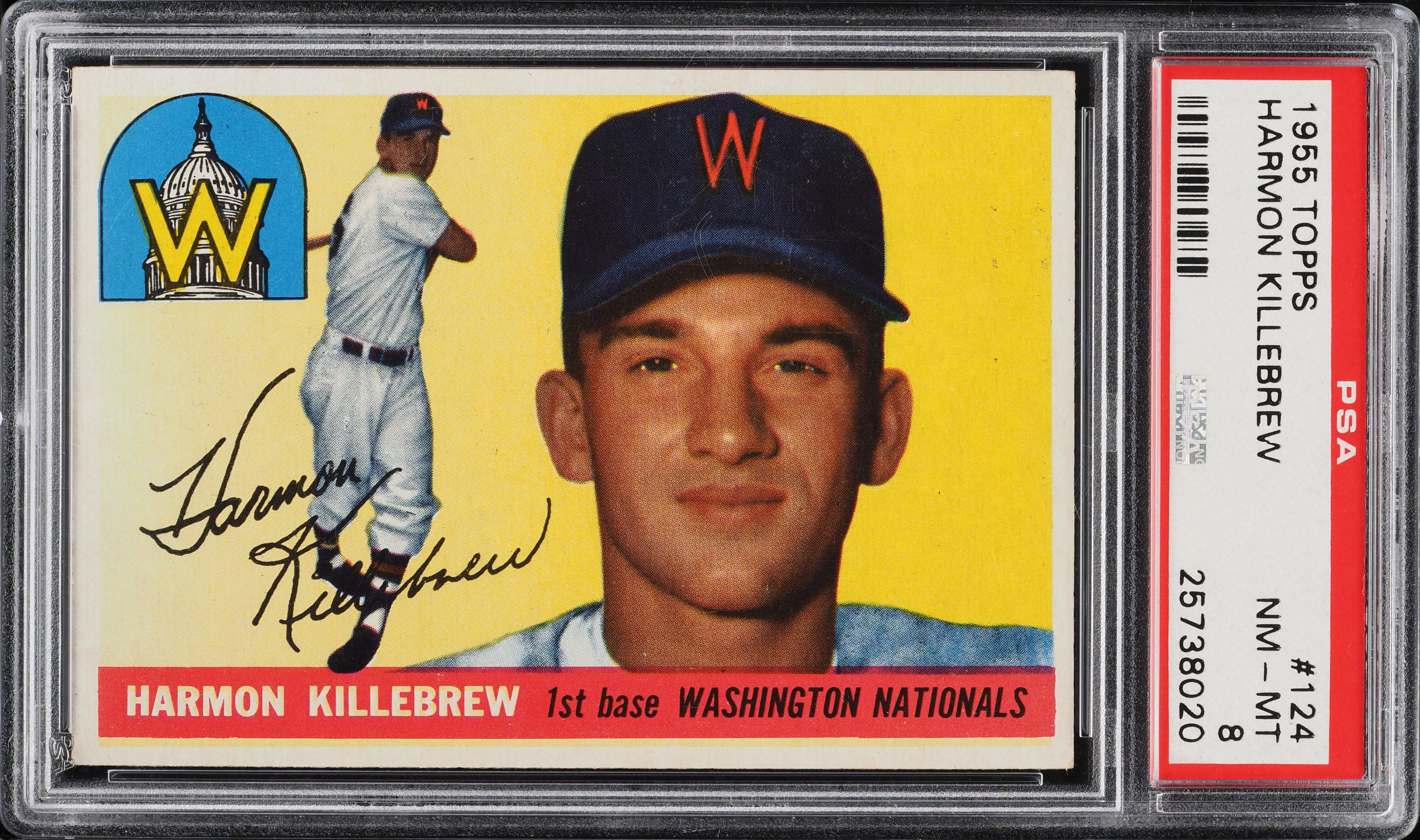 1955 Topps Harmon Killebrew ROOKIE #124 PSA 8 NM-MT