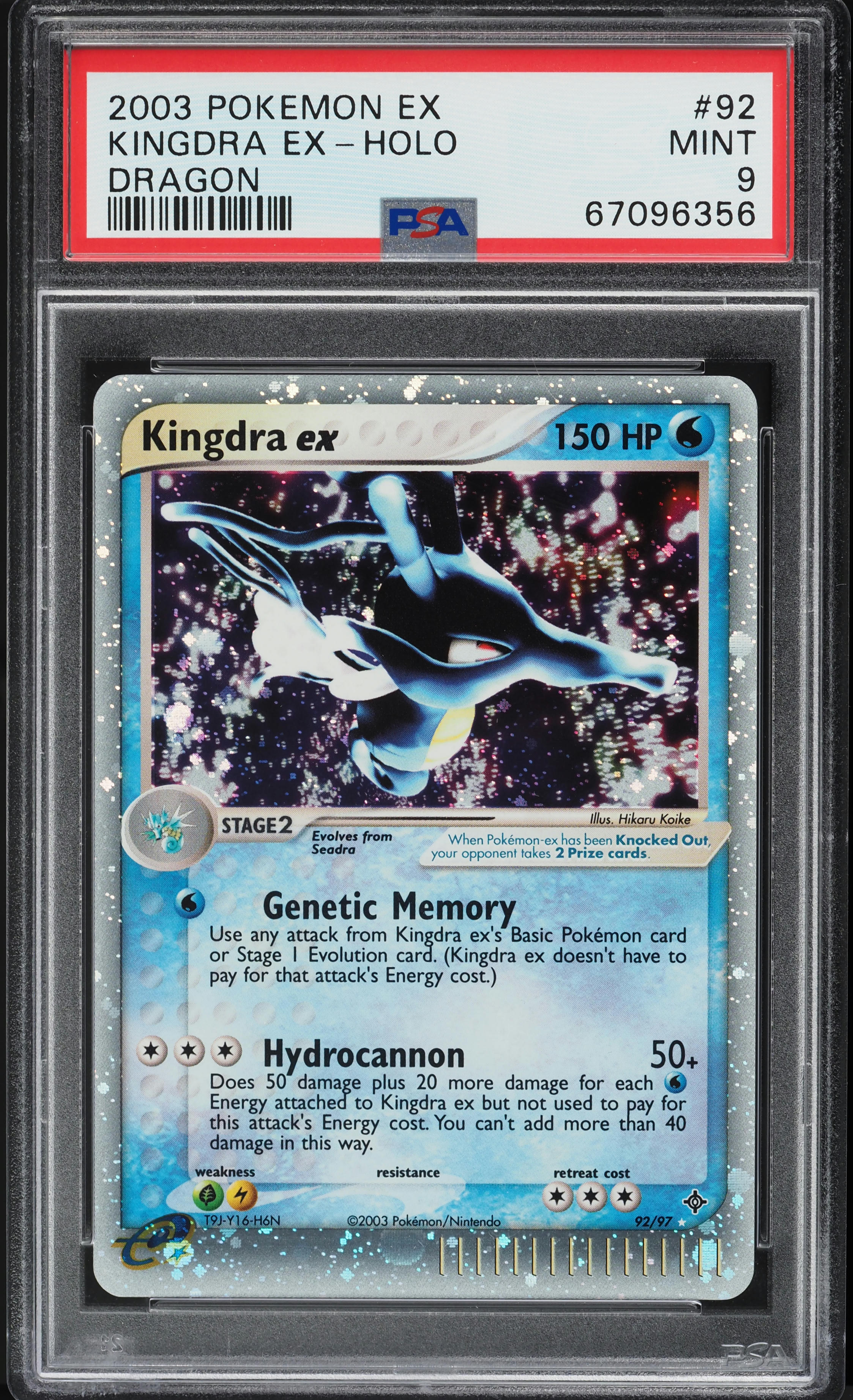 2003 Pokemon EX Dragon Holo Kingdra ex #92 PSA 9 MINT