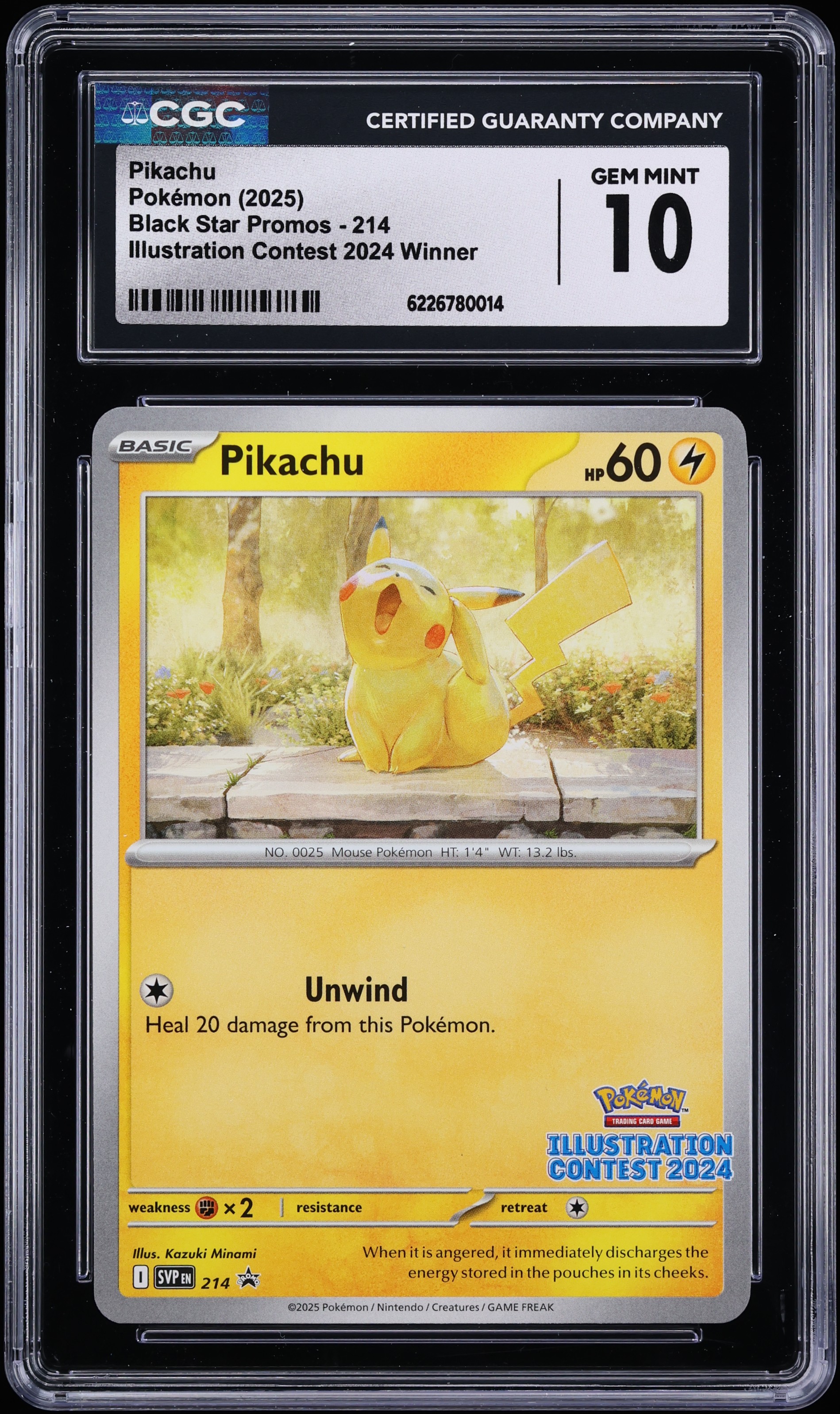 2025 Pokemon SV Promo Illustration Contest '24 Winner Pikachu #214 CGC 10 GEM MINT