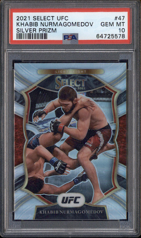 2021 Panini Select UFC Silver Prizm #47 Khabib Nurmagomedov PSA 10
