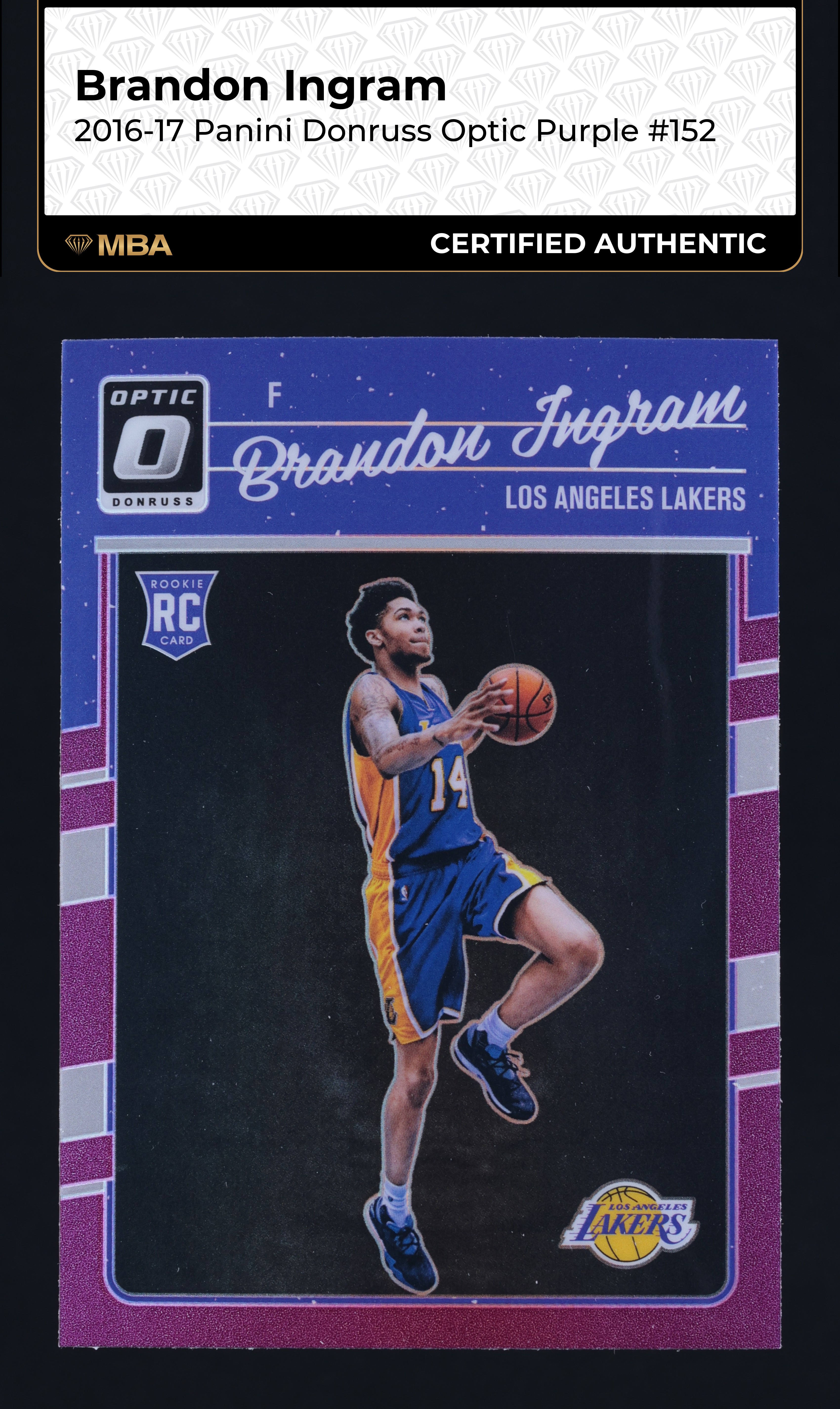 2016 Donruss Optic Purple Brandon Ingram ROOKIE #152 MBA AUTH